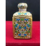 Russian beautiful silver enamel tea caddy Height 8.3cm Diameter 4.6cm Weight 120.5 grams