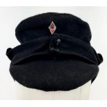 WW2 German Hitler Youth Boys Field Cap – 2 Button Type with Bevo Woven Badge. The Card in the Peak
