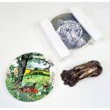 Two Limited Edition Decorative Ceramic Plates and a Frith Small Sculpture - Chloe meditating.