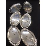 Antique style hallmarked German solid silver set of six strawberry’s dish or tray with six gilt