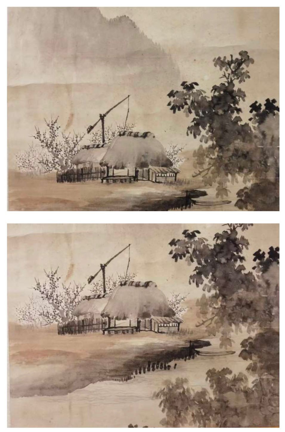 A Landscape Chinese Ink and Watercolour on paper scroll - Attributed to Shi Tao (1642-1707), one - Bild 5 aus 5