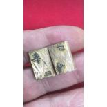 Antique Style Chinese Calligraphy 14ct Yellow Gold Cufflink In The Form Of Book Size Length & width: