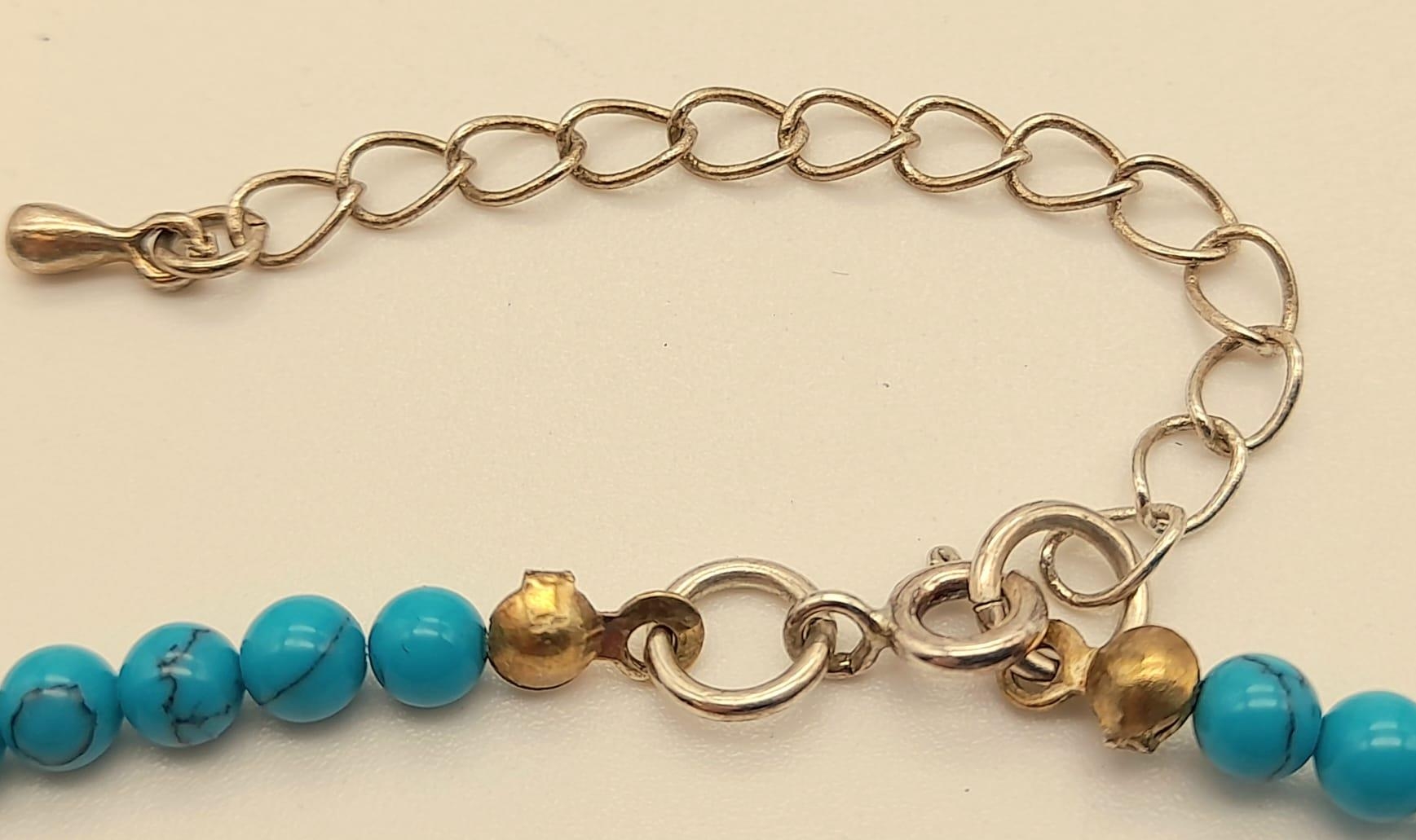 A Turquoise Tube Bead Choker Necklace. 36cm - Bild 4 aus 4