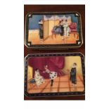 STUNNING RARE ANTIQUE AUSTRIAN PAIR OF SOLID SILVER ENAMEL SNUFF BOX CIGARETTE CASES. Weight of each