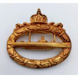 WW1 Imperial German U-boat Crew Badge. Maker: Walter Schot.