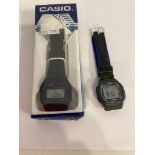 2 x CASIO WATCHES . New in box CASIO F 91W alarm chronograph multi function wristwatch with rubber