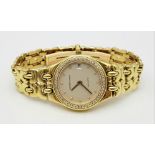 AN AUDEMARS PIGUET GOLD AND DIAMOND LADIES WATCH WITH DIAMOND NUMERALS AND BEZEL, SOLID 18K GOLD