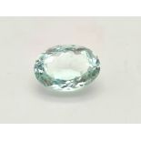 A 3.70ct Aquamarine (Beryl) Oval Cut. Comes with a certificate.