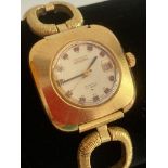 Rare 1973 ROLLED GOLD ladies SEIKO Hi-Beat automatic wristwatch. Square Link rolled gold bracelet.