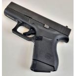 A Deactivated 9mm Model G43 Slimline Semi-Automatic Glock Pistol.