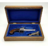 A Very Good Condition 1830 .450 Calibre Percussion Boxlock Pocket Pistol, English Proof Marks and