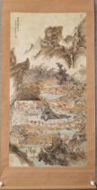 An Antique Chinese Landscape Artwork by Brilliant Artist Huang Shanshou (1855-1919). A piece applied