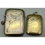 Two Antique Silver Plated Vesta Cases.