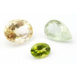 Lot of 3 Gemstones - 1.20 Ct Mixed Cut Peridot, 6.20 Ct Mixed Cut Citrine & 2.95 Ct Mixed Cut