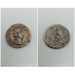 "Very Fine Ancient Coin, Julia Mamaea, Denarius, 228, Roma, VF(30-35), Silver, Diademed & draped bus