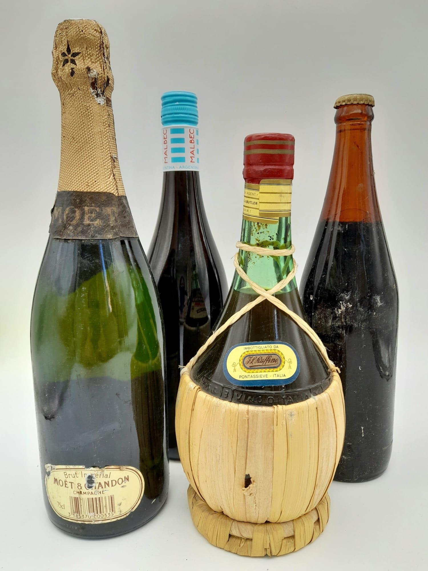 Mixed lot containing a bottle of wine, champagne and beer - Bild 2 aus 5