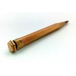 A Vintage 9K Yellow Gold Yard-O-Lette Engine-Turned Art Deco Propelling Pencil! 9.5cm length. 13.87g