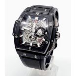 A Hublot Spirit of Big Bang Gents Chronograph Watch. Black rubber strap. Ceramic case - 48 x 42mm. S