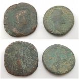 Set of 2 Very Heavy Roman Coins. AD 100-300.