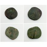 Set of 2 Very Heavy Roman Coins. AD 100-300