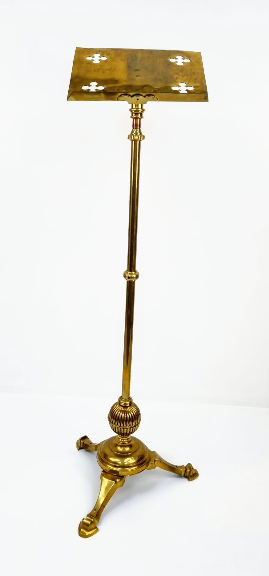 A Vintage Gilded Metal Lectern. Perfect for a musician or book reader. Two parts and expandable. Joi