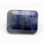 28.56ct Natural Blue Sapphire. Octagonal step cut. IGLI&I certified.