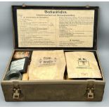 WW2 German Africa Corps First Aid Tin Dated 1938 with Contents.