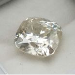 4.11cts Cushion Cut White Moissanite, Dimensions 9.4x9.4x6.2mm, Comes with GLI certificate