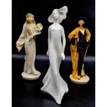 Three Royal Doulton Figurines: Wistful, Annabel and From This Day Forth. 32 and 29cm x 2 tall.