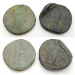 Set of 2 Very Heavy Roman Coins. AD 100-300.