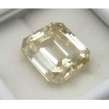 A 6.35cts Rectangular Cut White Moissanite, 11.7x9.9x6.2mm. Comes with a GLI certificate