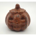 Just in Time For Halloween - A Red Obsidian Quartz Pumpkin Figure.4.5 x 4.5cm