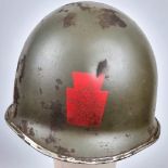 WW2 U.S 28th Infantry Division Swivel Bale Front Seam Helmet.