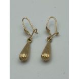 9 carat GOLD pair of drop earrings.