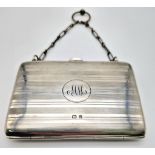 An Antique Sterling Silver Purse/Wallet with Interior Silver Small Writing Pencil. Hallmarks for