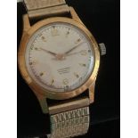 Vintage Gentlemans 1950’s gold plated automatic wristwatch. Golden digits and hands. Excellent