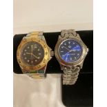 2 x Gentlemans quartz wristwatches. A LOUIS PICARD Blue face model together with a ZEON bronze