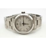 A Rolex Oyster Perpetual Automatic Ladies Watch. Stainless steel strap and case - 30mm. Silver