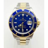 A Rolex Stainless Steel and Gold Submariner Gents Watch. Steel/gold strap and case - 40mm. Automatic