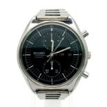 A Wonderful Rare Vintage Seiko Automatic Gents Chronograph Watch. 6138-3000. Stainless steel strap