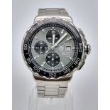 A TAG HEUER FORMULA ONE TACHOMETRE WITH 3 SUBDIALS IN STAINLESS STEEL WITH BOX AND PAPERS 44mm 10394