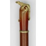 A superb Russian agate hardstone and silver gilt lizard walking stick Top condition 90cm long