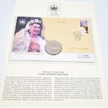 The Queens Golden Jubilee 1952-2002 Guernsey and BVI First Day Cover and ~silver £1 Coin Set in Mint