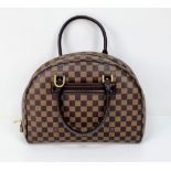 A Louis Vuitton Classic Bowling Bag. Checked canvas exterior with gilded hardware. Cloth interior