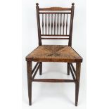 A Childs Antique Oak and Rush Seat Ladder-Back Chair. 67cm tall.