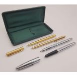 Two Gilded and Two Silver Tone Vintage Pens. A/F