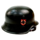 A WW2 German Field Police M42-Mid War Double Decal Helmet.