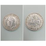A 1935 George V Silver Rocking Horse Crown. EF but please see photos.