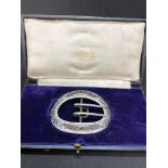 Antique Russian rare silver and enamel diamond large buckle Full hallmarks Enamel perfect Original