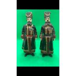 Amazing Russian Pair of Cold Painted Bronze Statue Cossacks Guards HEIGHT. ::: 18.4 cm LENGTH AND